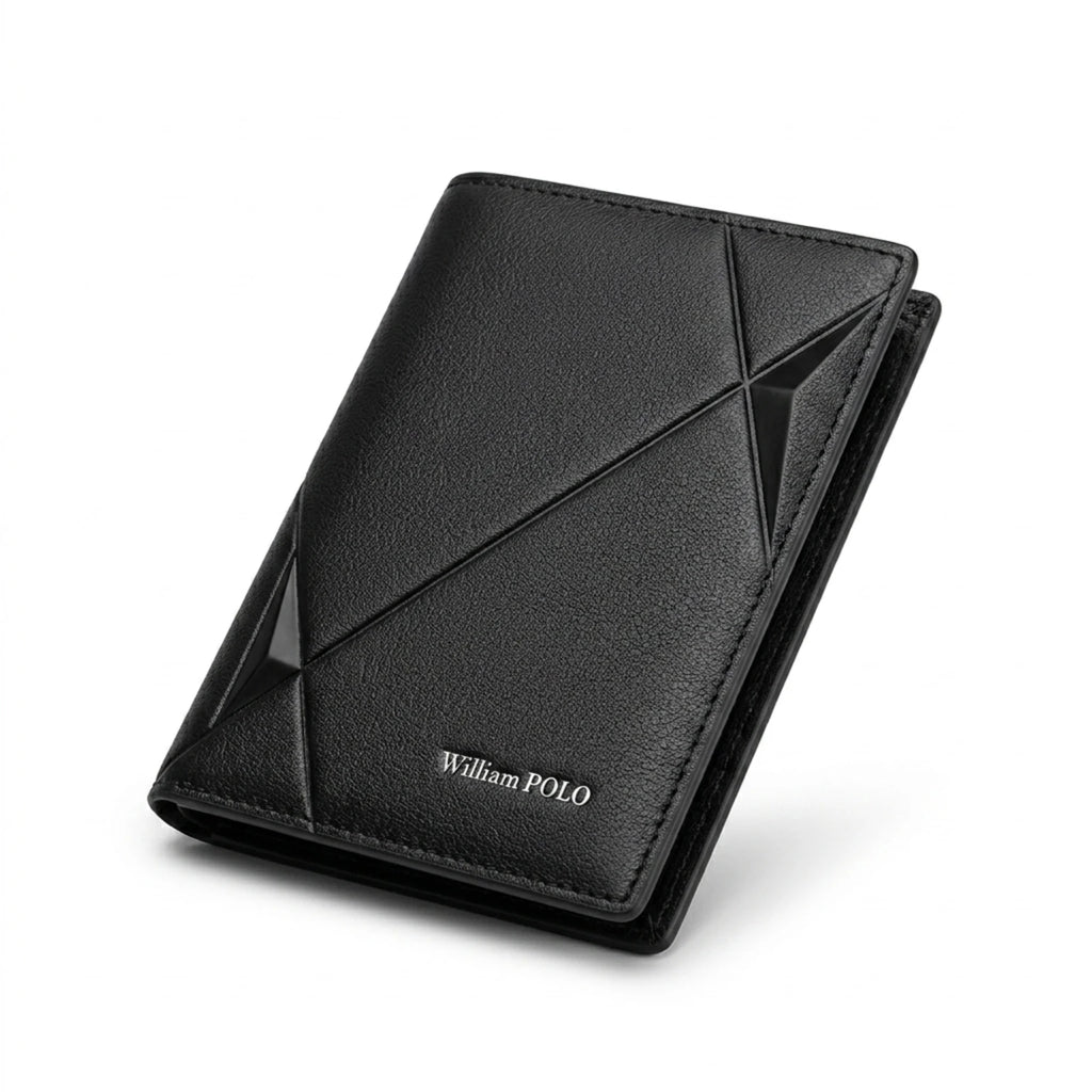 Carteira Masculina em Couro Carbon Antifurto RFID, carteira masculina slim em couro legítimo com proteção RFID e acabamento premium