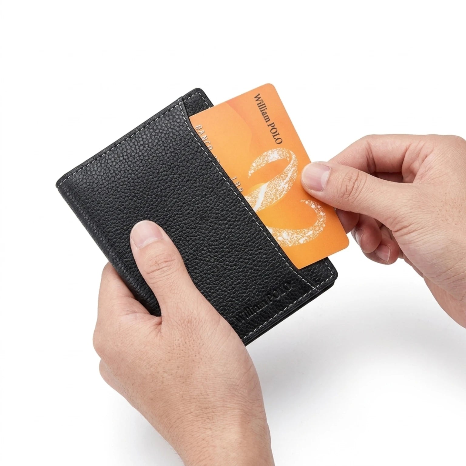 Carteira masculina pequena Carbon Antifurto RFID em couro legítimo, design moderno, compacto e sofisticado com tecnologia de proteção RFID