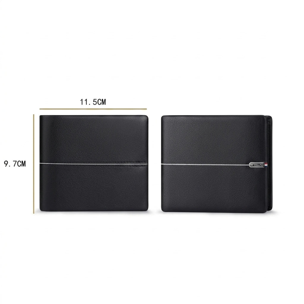 Carteira masculina pequena Executive em couro legítimo, modelo compacto, sofisticado e funcional com acabamento refinado