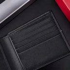 Carteira masculina pequena Executive em couro legítimo, modelo compacto, sofisticado e funcional com acabamento refinado