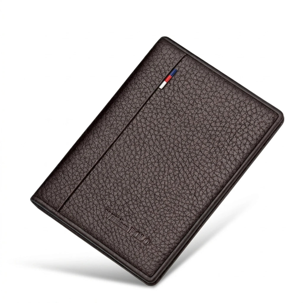Carteira Masculina Slim em Couro Domini, carteira masculina em couro legítimo com design compacto, acabamento premium e estilo sofisticado