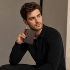 Carteira masculina couro Slim Domini, modelo slim em couro legítimo para homens que valorizam elegância e praticidade