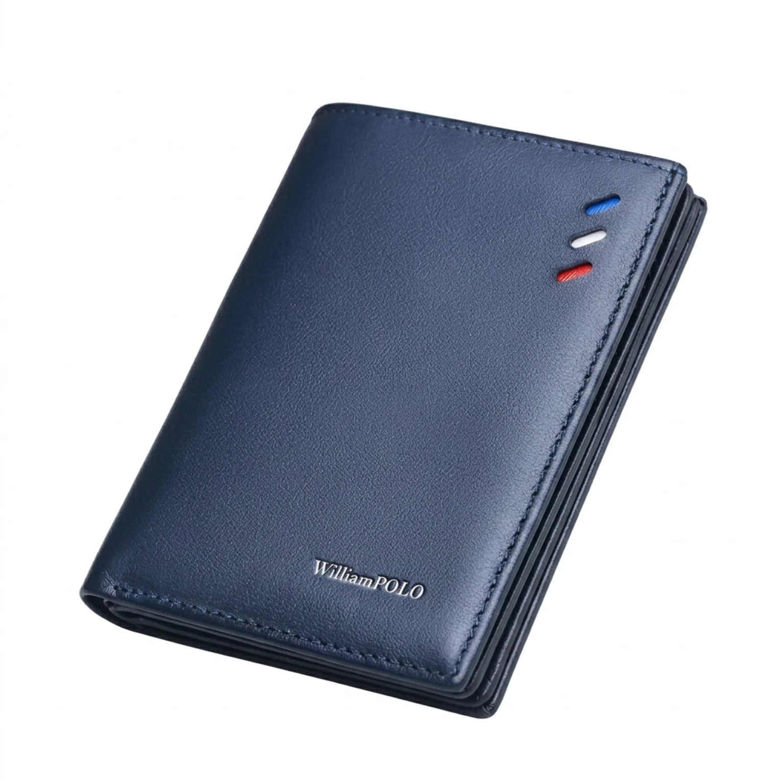 Carteira masculina de couro legítimo slim com design elegante, acabamento premium e espaço para cartões e documentos.