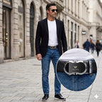 "Cinto de Couro Iron masculino com fivela automática, design moderno e acabamento de alta qualidade, ideal para ocasiões sociais e profissionais."