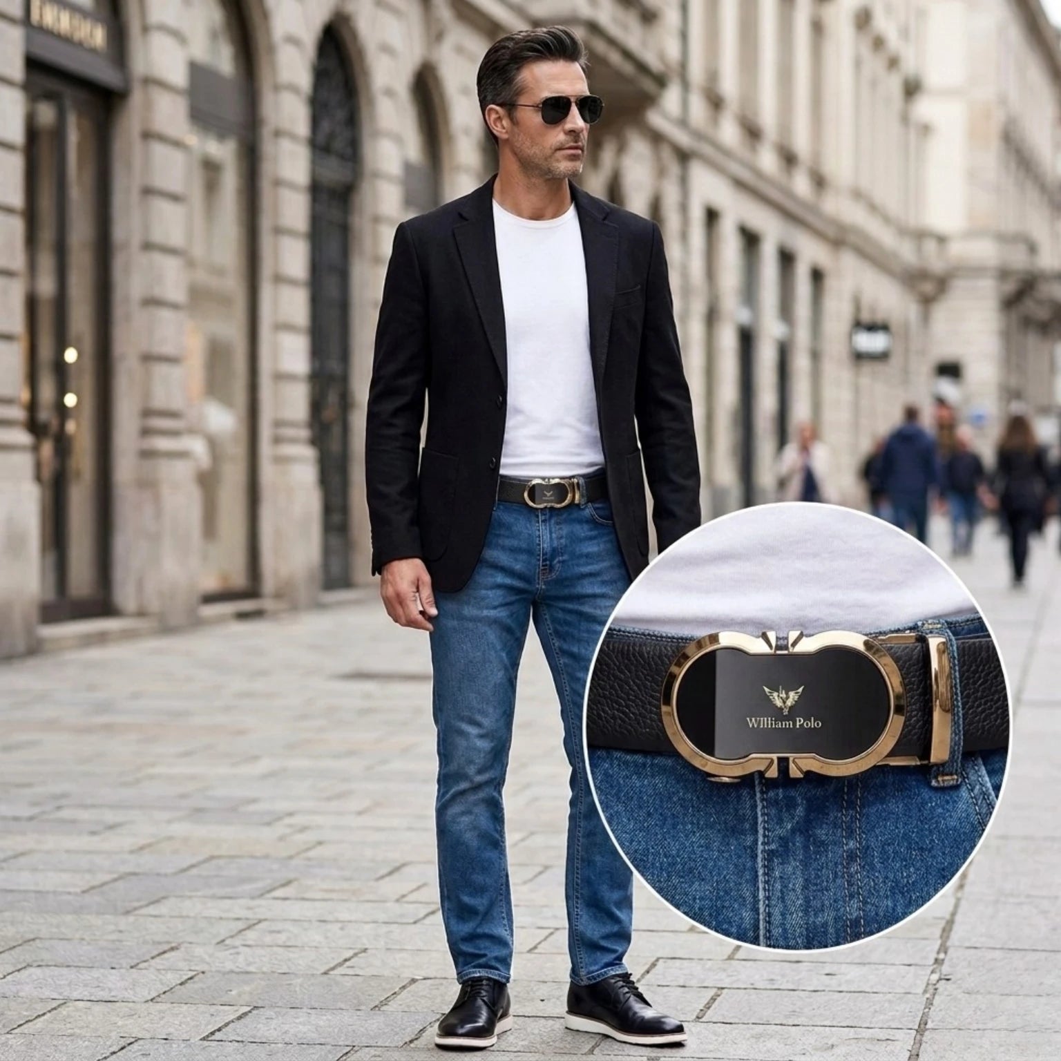 "Cinto de Couro Masculino Iron com fivela automática, acabamento refinado e design elegante para homens que valorizam estilo e praticidade."
