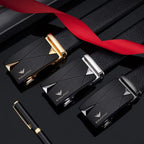 Cinto de Couro Masculino Executive Prestige em couro legítimo, design clássico, elegante e ideal para ocasiões sociais e profissionais