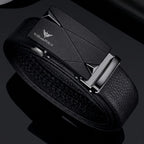 Cinto de Couro Masculino Executive Prestige em couro legítimo, design clássico, elegante e ideal para ocasiões sociais e profissionais