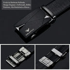 Cinto de Couro Masculino Executive Prestige em couro legítimo, design clássico, elegante e ideal para ocasiões sociais e profissionais