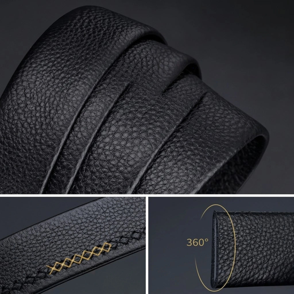 Cinto de Couro Masculino Executive Prestige em couro legítimo, design clássico, elegante e ideal para ocasiões sociais e profissionais