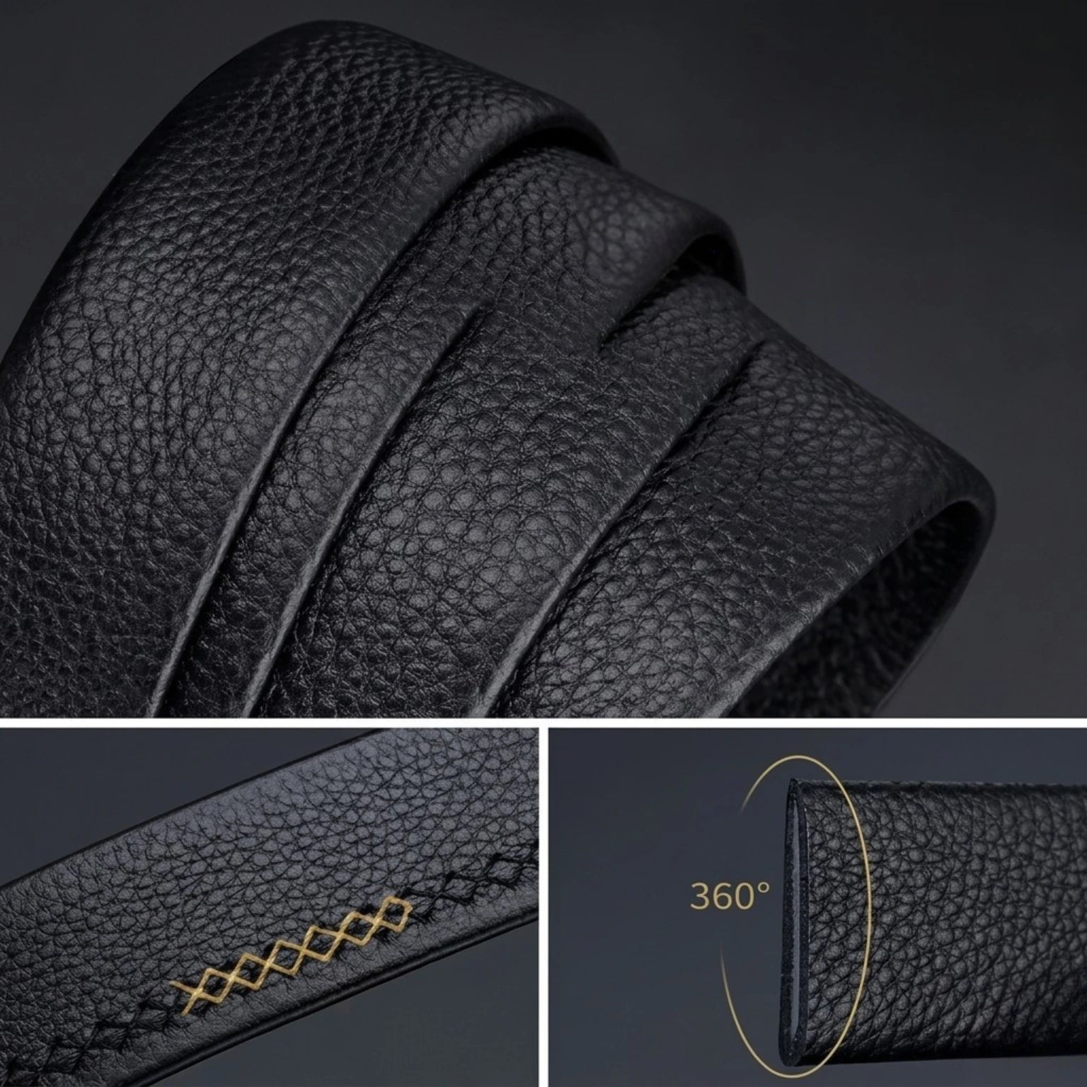 Cinto de Couro Masculino Executive Prestige em couro legítimo, design clássico, elegante e ideal para ocasiões sociais e profissionais
