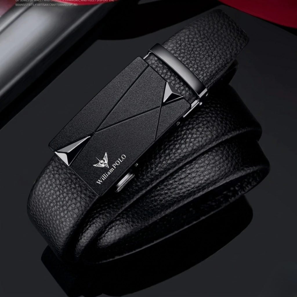 Cinto de Couro Masculino Executive Prestige em couro legítimo, design clássico, elegante e ideal para ocasiões sociais e profissionais