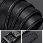 Cinto de Couro Masculino Heritage em couro legítimo com fivela automática, design exclusivo e estilo sofisticado para o dia a dia