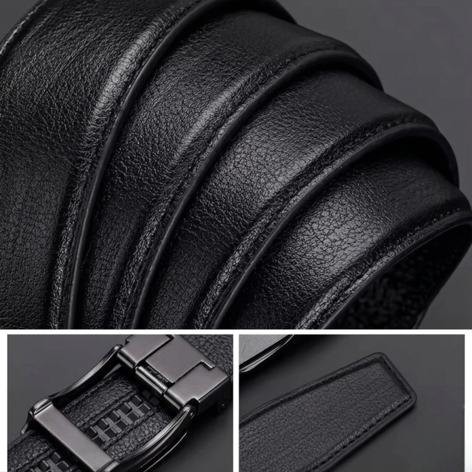 Cinto de Couro Masculino Heritage em couro legítimo com fivela automática, design exclusivo e estilo sofisticado para o dia a dia