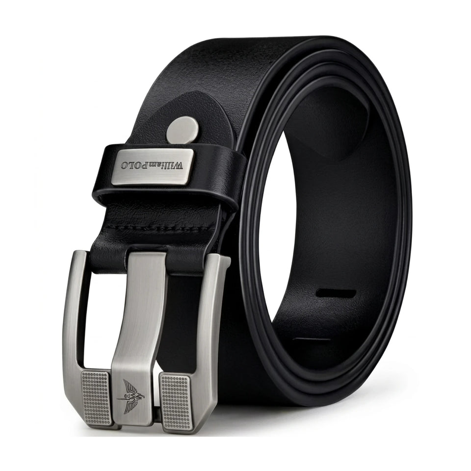Cinto de couro masculino legítimo com acabamento premium, alta durabilidade e design elegante para qualquer ocasião.