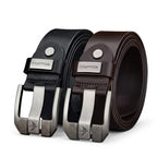 Cinto de couro masculino elegante com acabamento refinado e ajuste confortável.