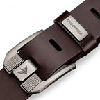 Cinto de couro masculino legítimo com acabamento premium, alta durabilidade e design elegante para qualquer ocasião.
