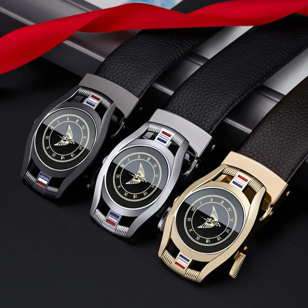 Cinto de Couro Masculino Vintage Iron em couro legítimo, design clássico com acabamento premium para uso diário ou social