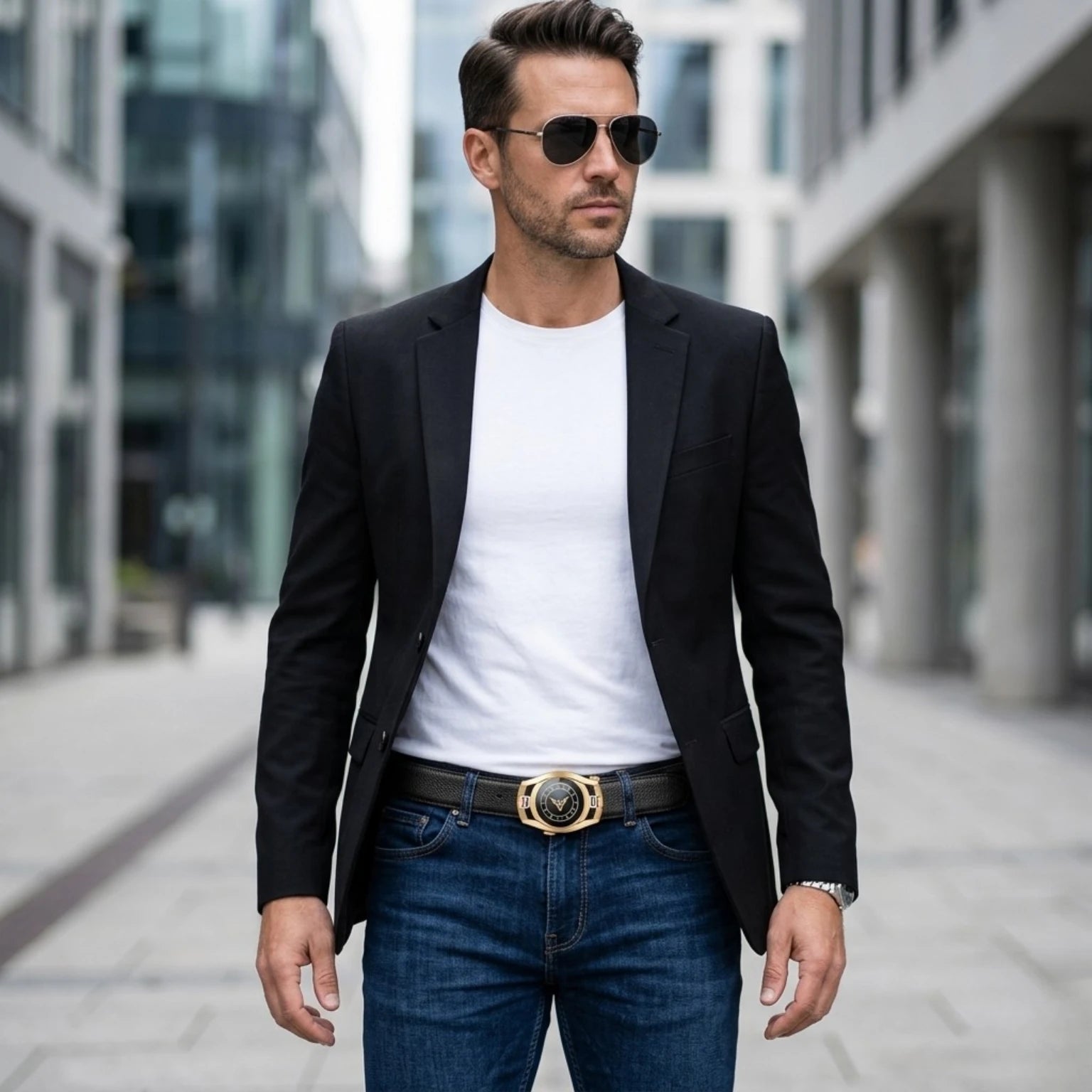 Cinto de Couro Masculino Vintage Iron, acessório premium em couro legítimo para homens que valorizam elegância e autenticidade