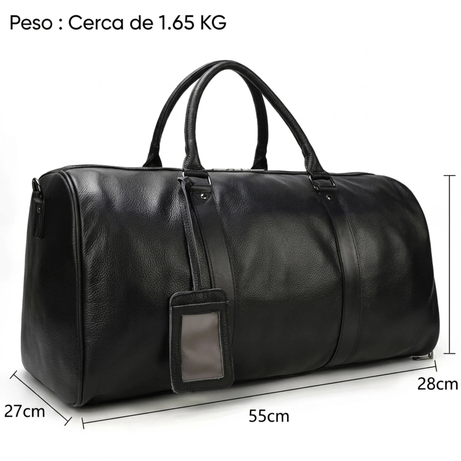 Mala de viagem grande em couro legítimo com amplo espaço interno e design elegante para viagens.
