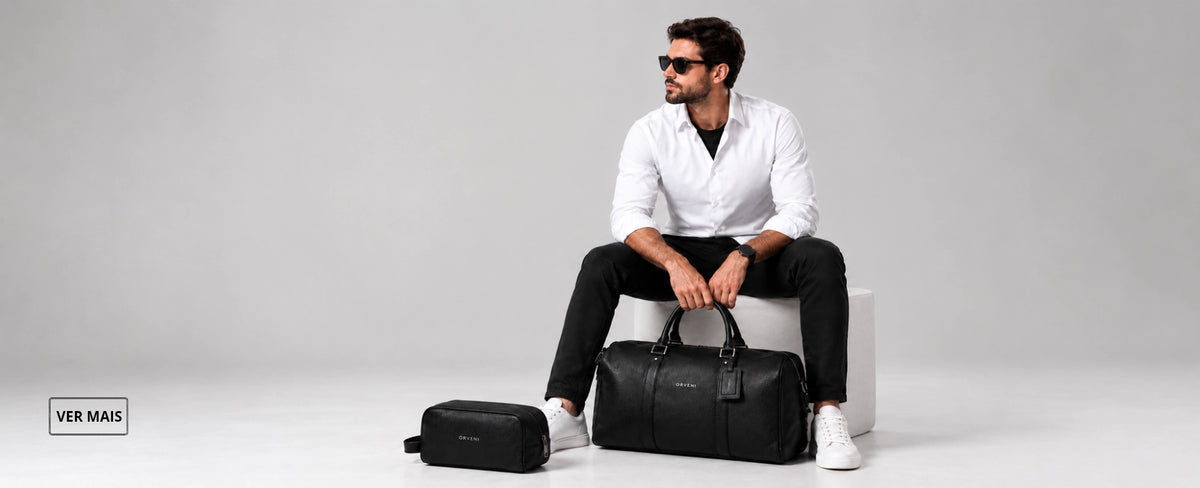 Malas e bolsas de viagem em couro ORVENI com design sofisticado, espaço amplo e acabamento premium
