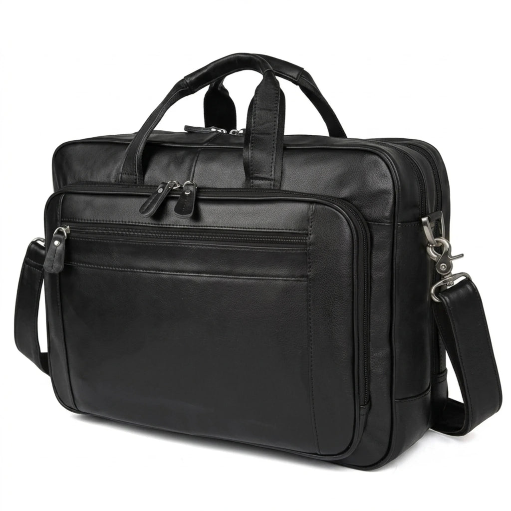 Maleta Executiva Masculina de Couro Life ORVENI Black Texas com design elegante e sofisticado.