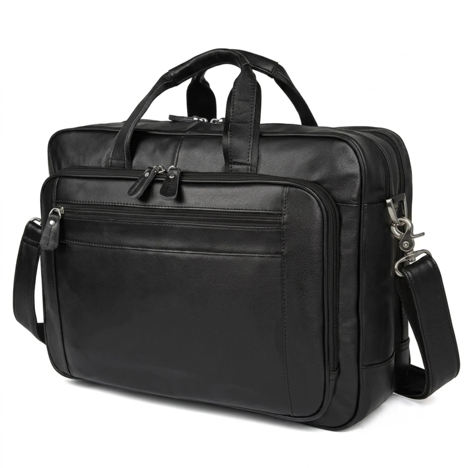 Maleta Executiva Masculina de Couro Life ORVENI Black Texas com design elegante e sofisticado.