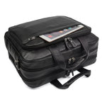 Maleta executiva de couro ORVENI Black Texas perfeita para reuniões, trabalho e viagens de negócios.