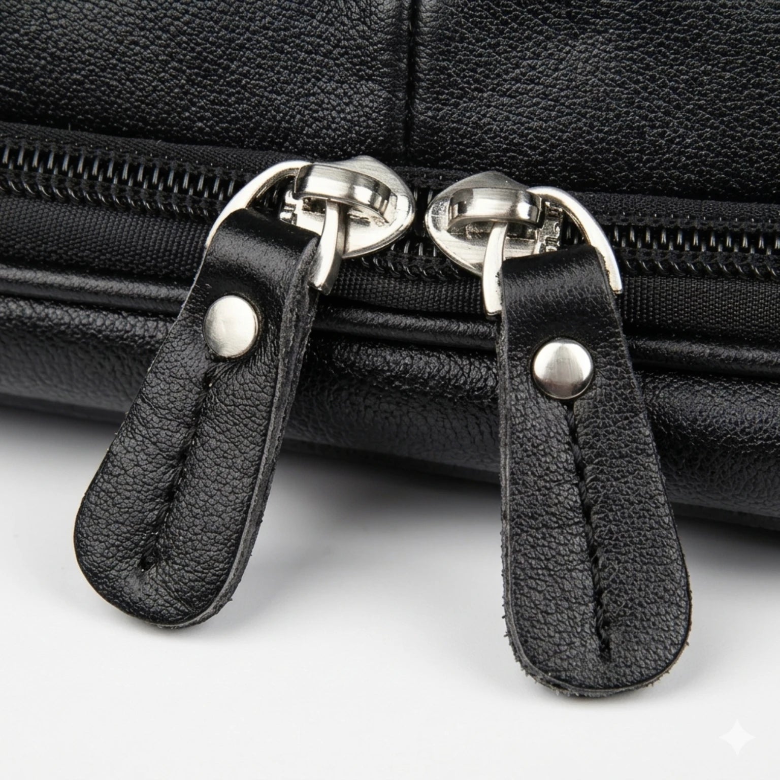 Maleta executiva de couro ORVENI Black Texas perfeita para reuniões, trabalho e viagens de negócios.