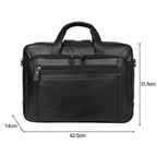 Maleta executiva de couro ORVENI Black Texas perfeita para reuniões, trabalho e viagens de negócios.