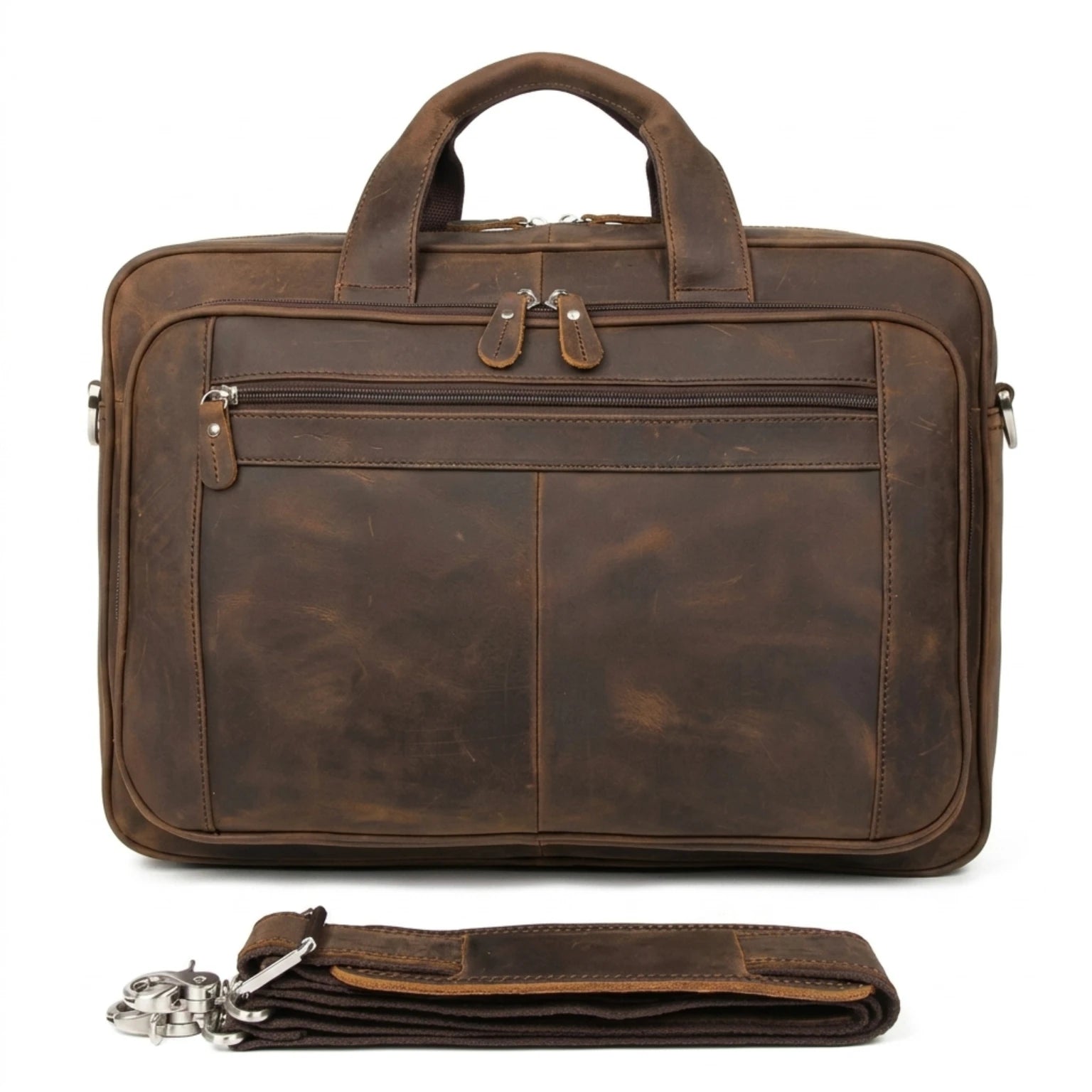 Maleta executiva masculina de couro com acabamento elegante e alta durabilidade.