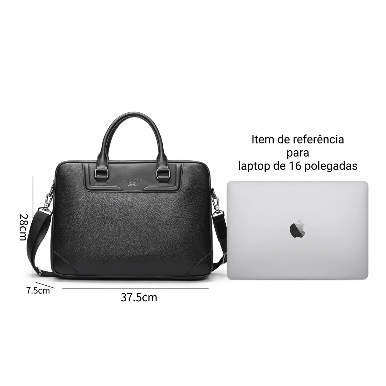Maleta executiva de couro Life Prestige com estilo refinado e excelente organização interna.
