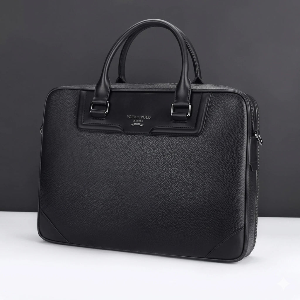 Maleta executiva de couro Life Prestige com estilo refinado e excelente organização interna.