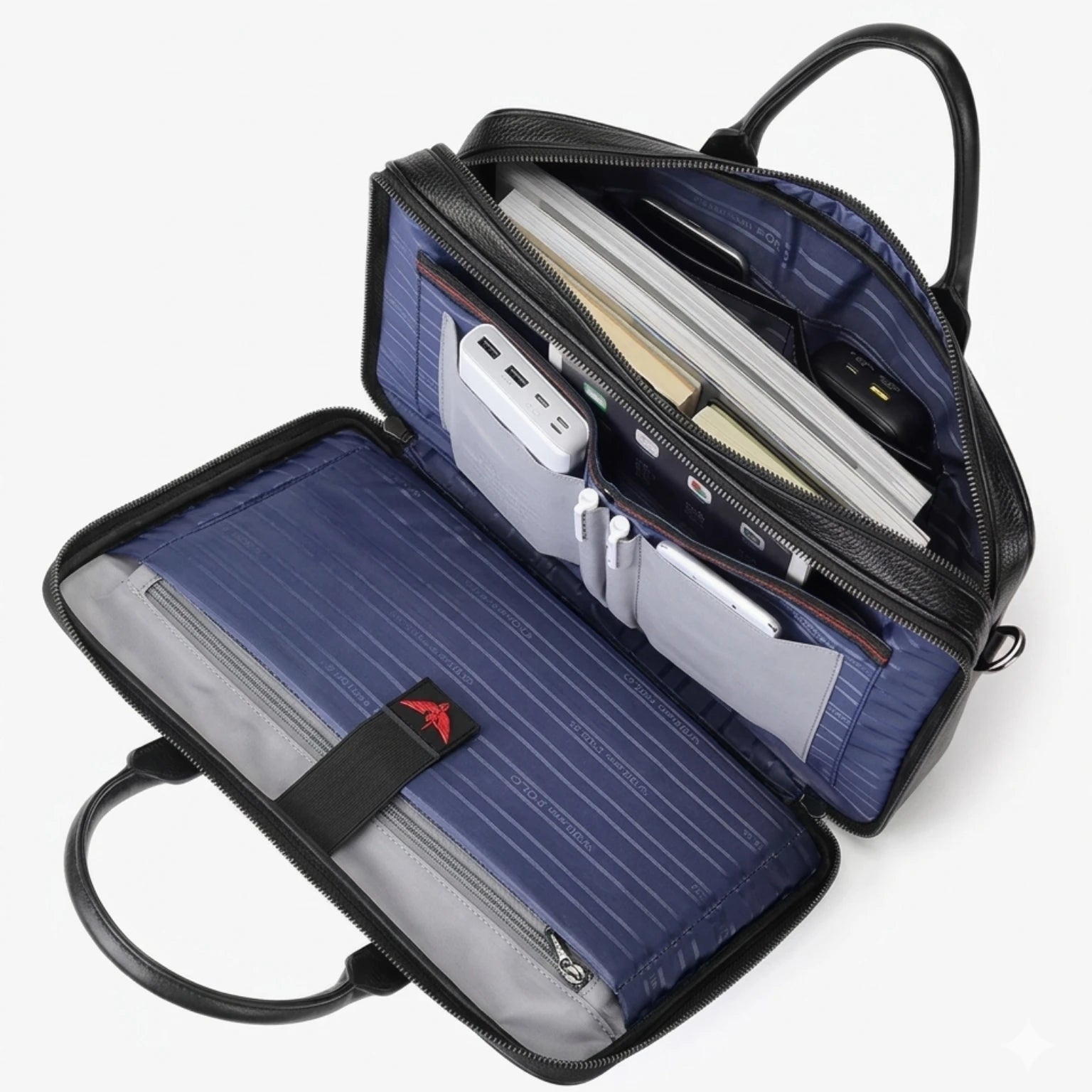 Maleta executiva de couro Life Prestige com estilo refinado e excelente organização interna.