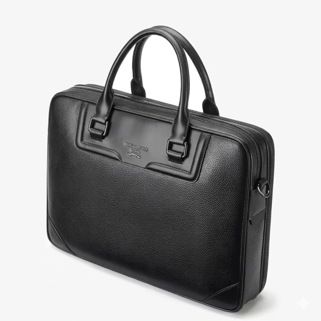 Maleta executiva de couro Life Prestige com estilo refinado e excelente organização interna.