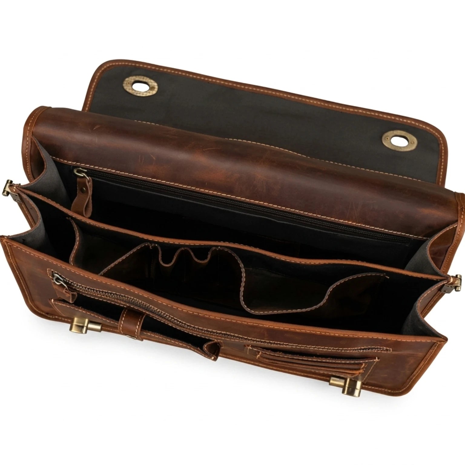 "Maleta Executiva Masculina de Couro ORVENI Dallas, maleta de couro executiva masculina com acabamento premium, compartimentos organizados e design sofisticado."