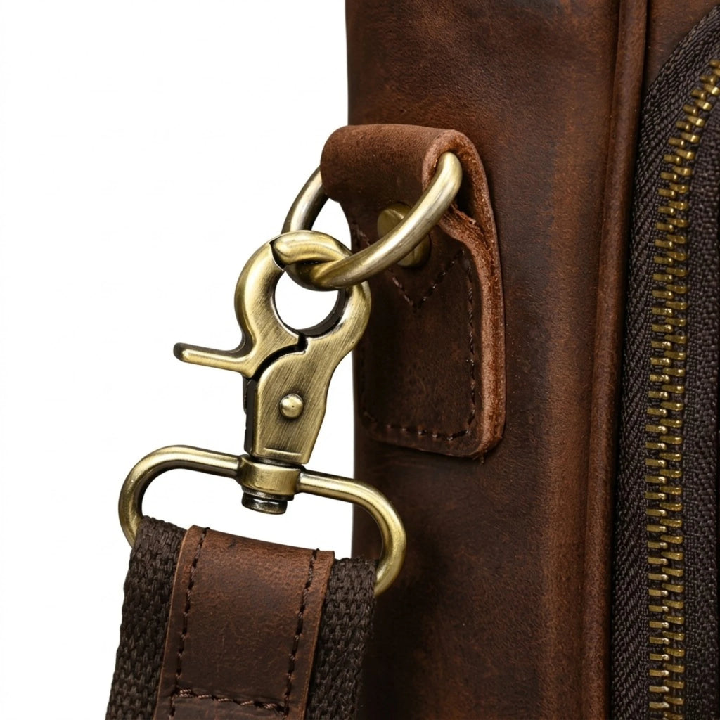 "Maleta de Couro ORVENI Milano, maleta executiva masculina com design elegante, ideal para transportar notebook, documentos e acessórios."