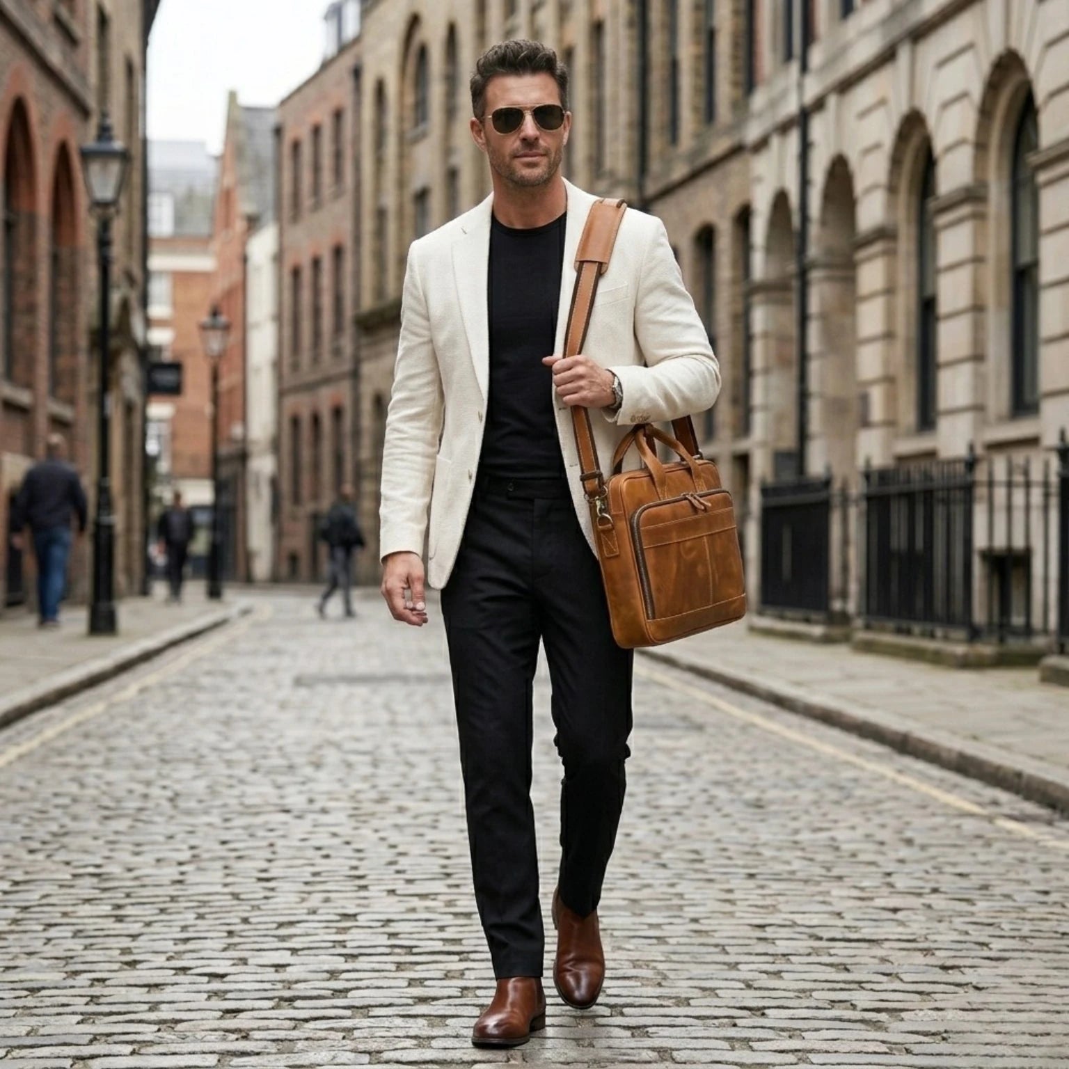 "Maleta de Couro ORVENI Milano, maleta executiva masculina com design elegante, ideal para transportar notebook, documentos e acessórios."
