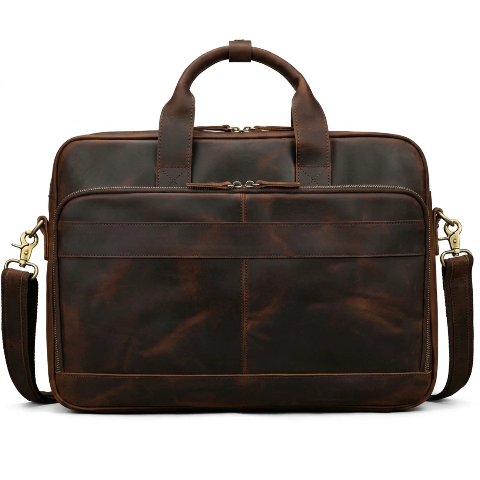 "Maleta de Couro ORVENI Milano, maleta executiva masculina com design elegante, ideal para transportar notebook, documentos e acessórios."