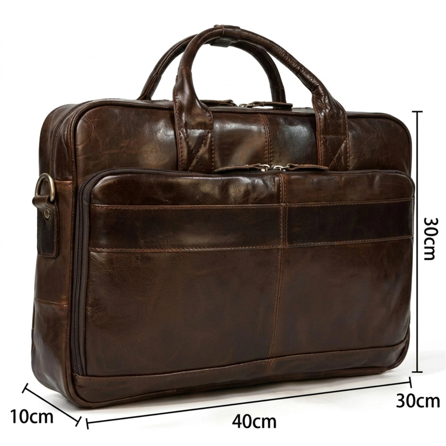 Maleta de couro executiva masculina em couro legítimo com design sofisticado para trabalho e reuniões profissionais.
