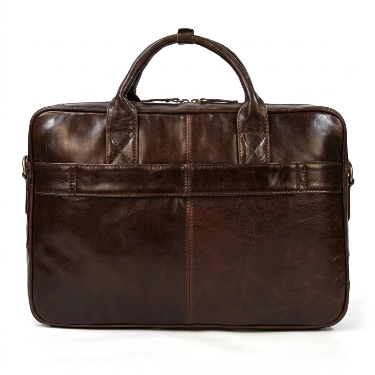 Maleta de couro executiva masculina em couro legítimo com design sofisticado para trabalho e reuniões profissionais.