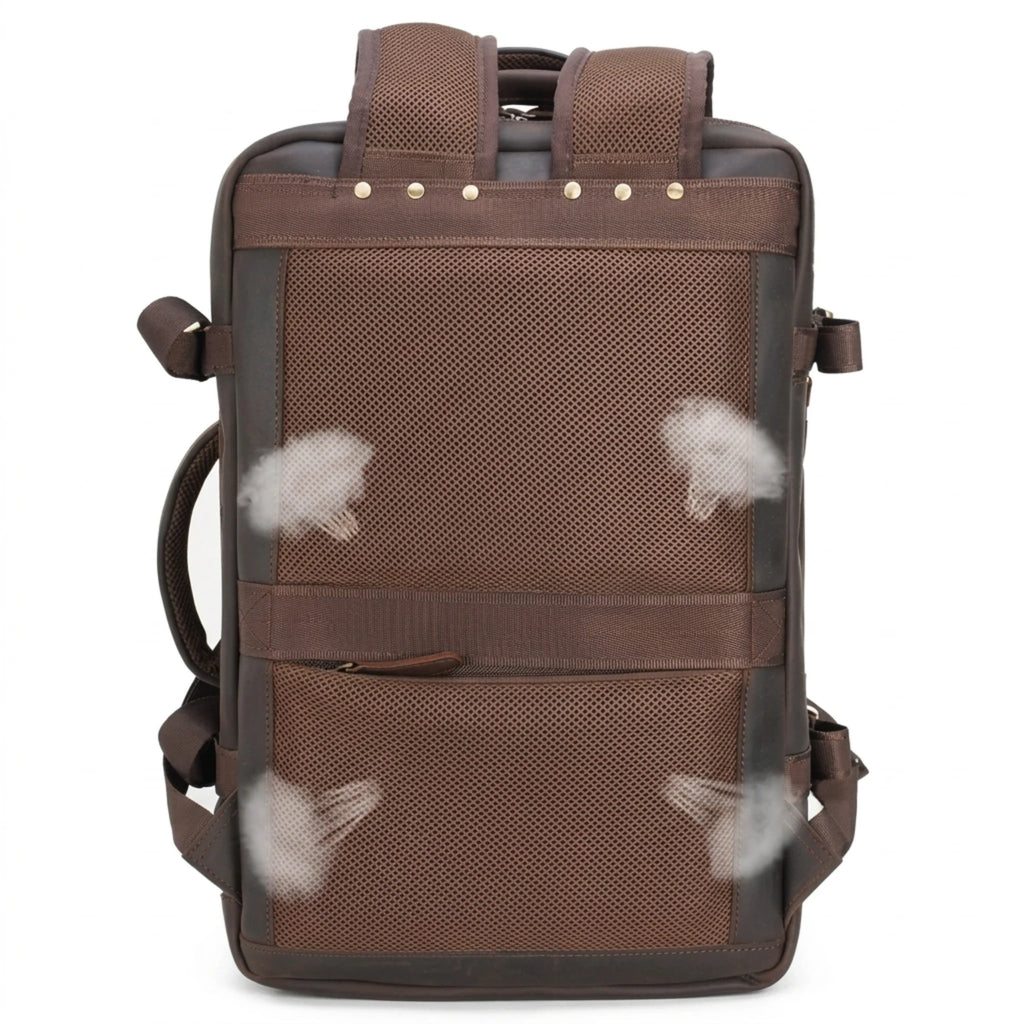Mochila de Couro Executiva ORVENI Texas para notebook em couro legítimo, design sofisticado, alta durabilidade e excelente organização.