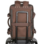 Mochila de Couro Executiva ORVENI Texas para notebook em couro legítimo, design sofisticado, alta durabilidade e excelente organização.