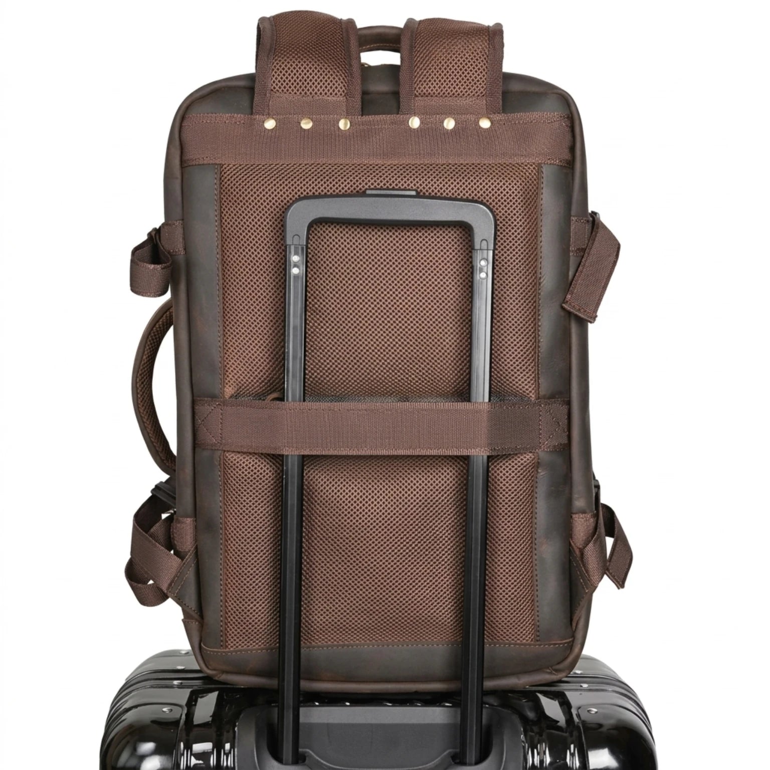 Mochila de Couro Executiva ORVENI Texas para notebook em couro legítimo, design sofisticado, alta durabilidade e excelente organização.
