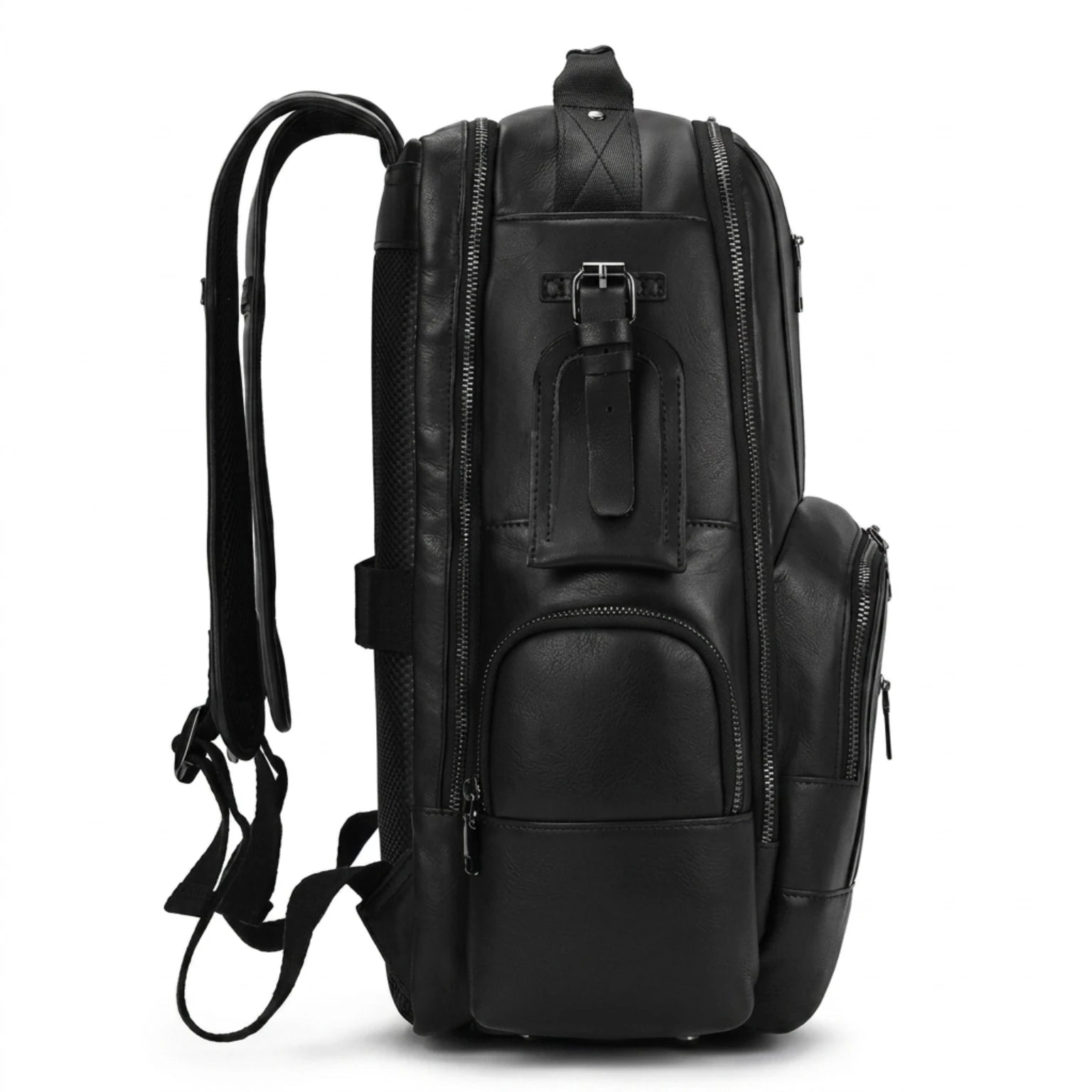 Mochila de couro masculina para notebook com design executivo, acabamento premium e amplo espaço para o dia a dia.