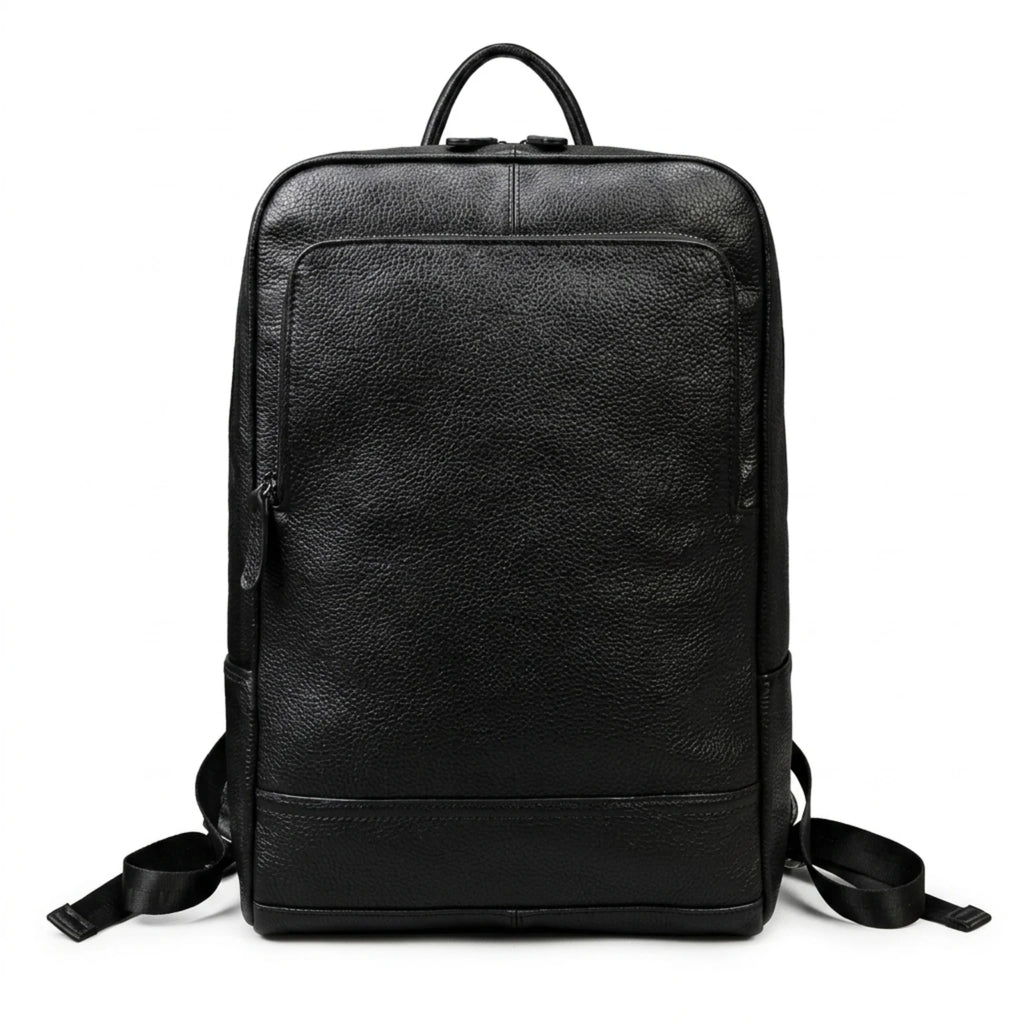 Mochila de couro masculina elegante para uso diário e trabalho.