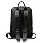 Mochila de couro executiva slim Texas preta com design moderno e discreto.