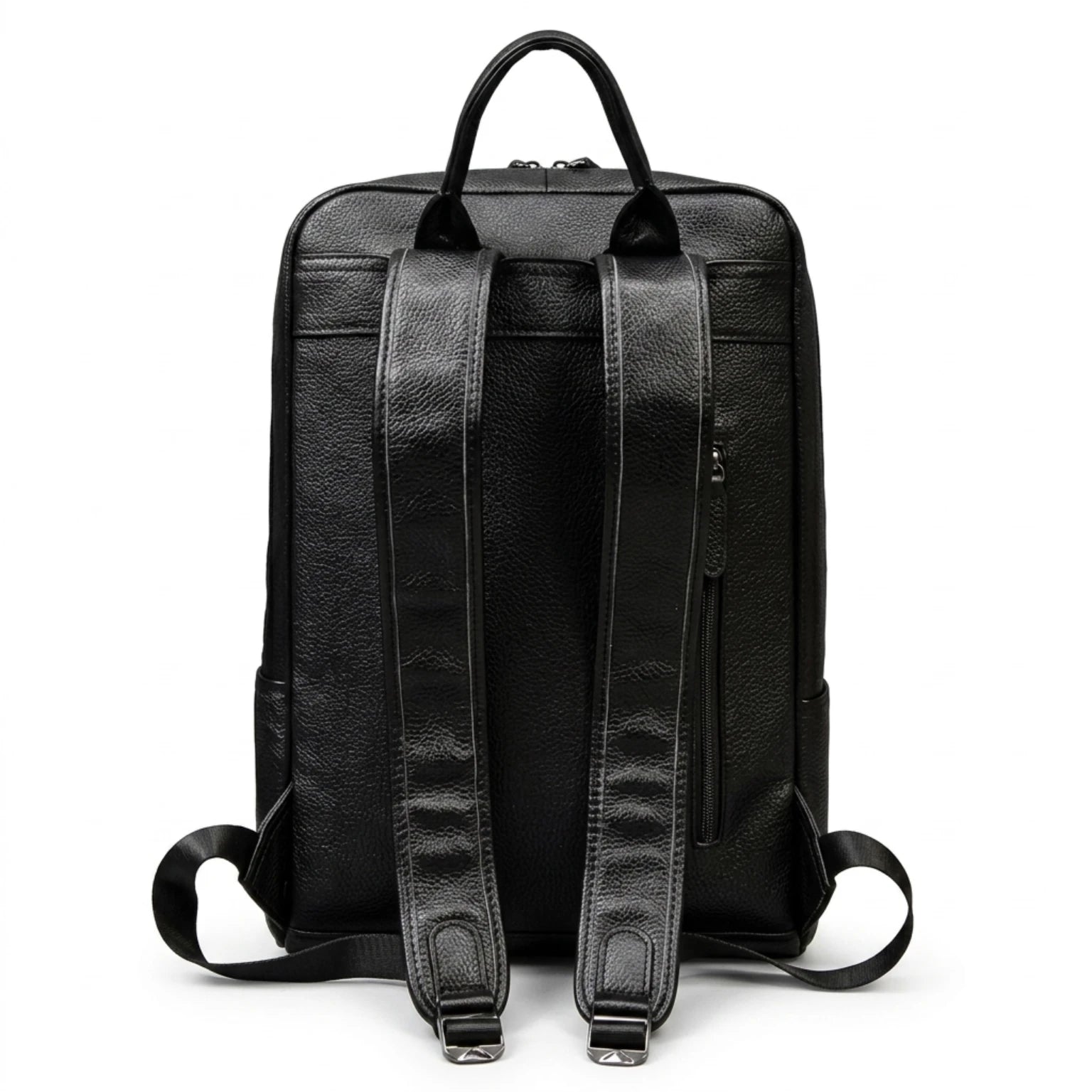 Mochila de couro executiva slim Texas preta com design moderno e discreto.