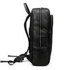 Mochila de couro executiva slim Texas preta com design moderno e discreto.