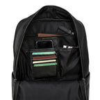 Mochila de couro executiva slim Texas preta com design moderno e discreto.