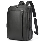 Mochila de couro masculina slim estilo europeu para uso executivo